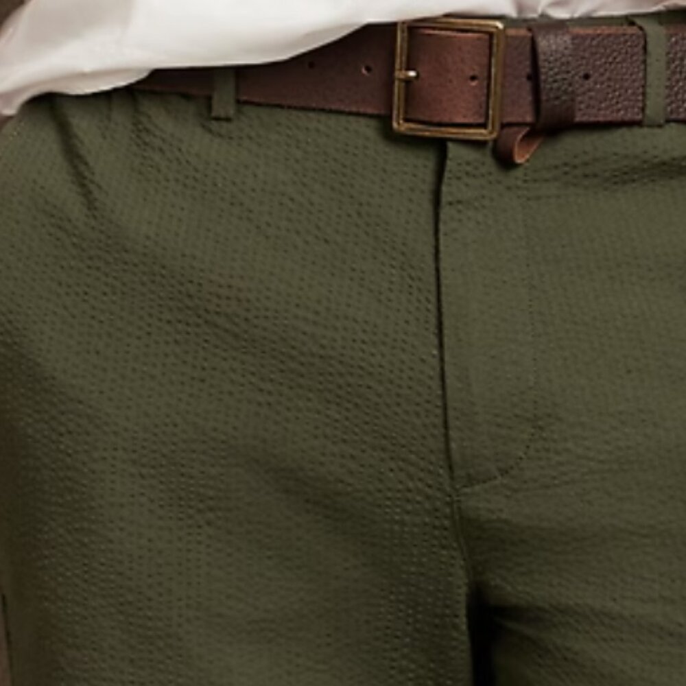 Banana Republic Athletic-Fit Seersucker Pant, Bright Moss (Green), 33Wx30L,‎ EUC - Picture 2 of 2